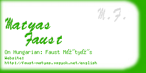 matyas faust business card